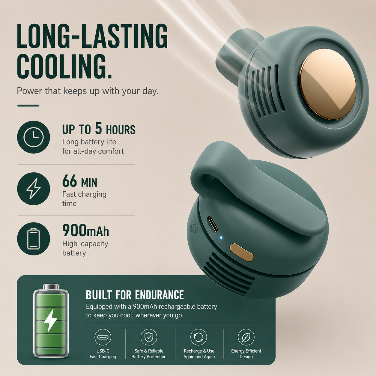Experience Ultimate Comfort with the Whirlwind Leafless Mini Fan – USB Rechargeable, Silent & Perfect for Travel!
