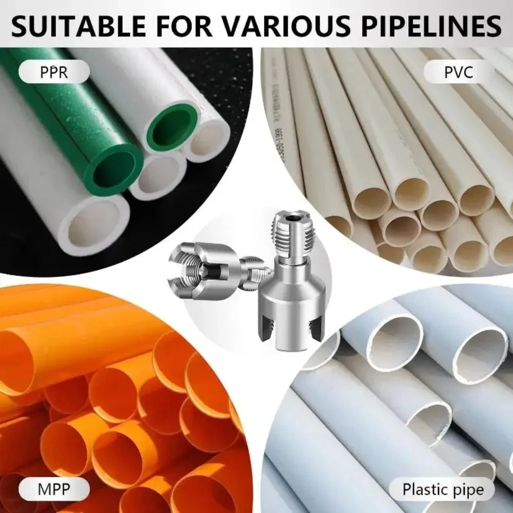 Transform Your Plumbing Projects with the Ultimate Pipe Thread Cutting Tool – Integrated Internal & External Threading Kit for Electric Drills, Perfect for PVC Pipes!